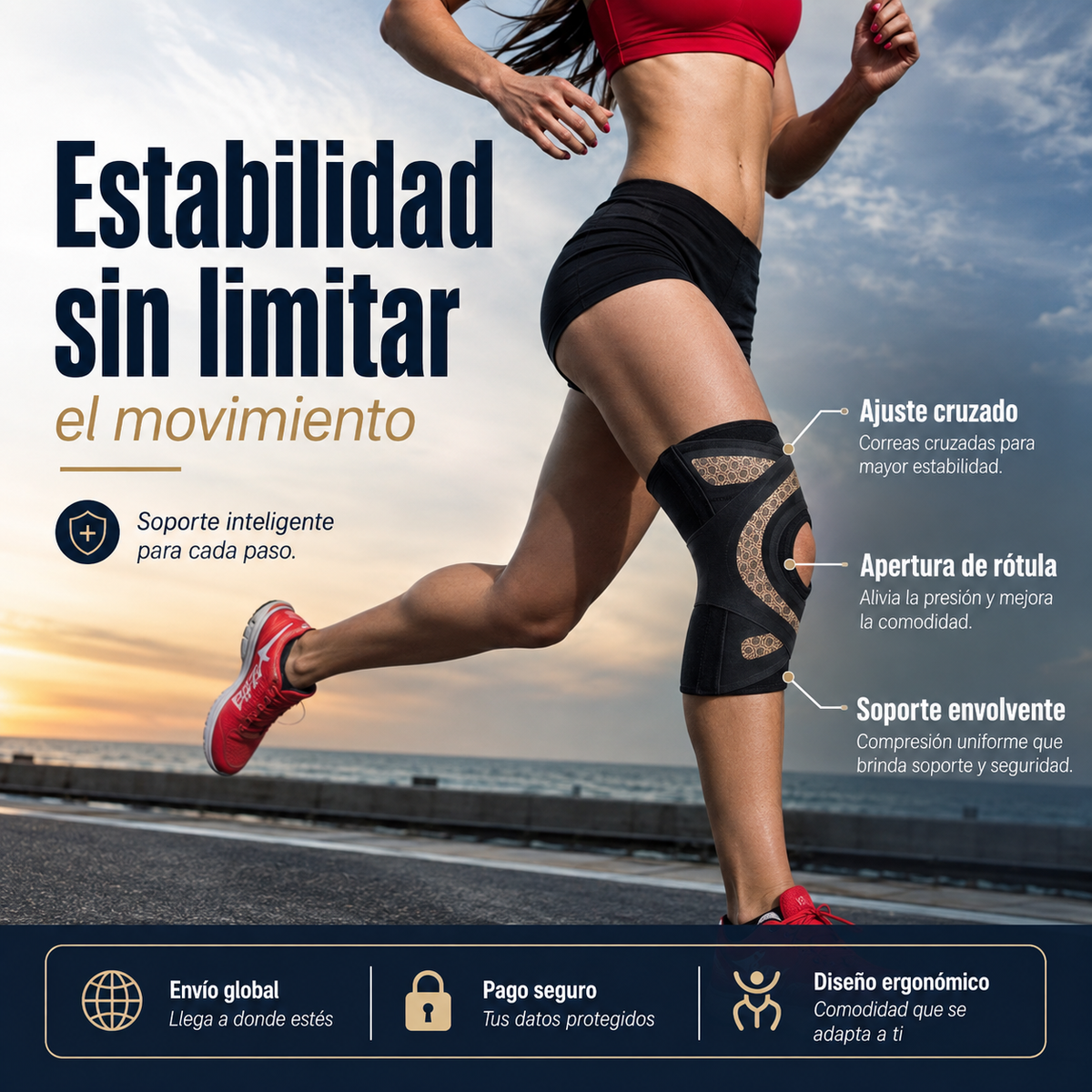 Rodillera Deportiva Ultrafina con Soporte para Menisco